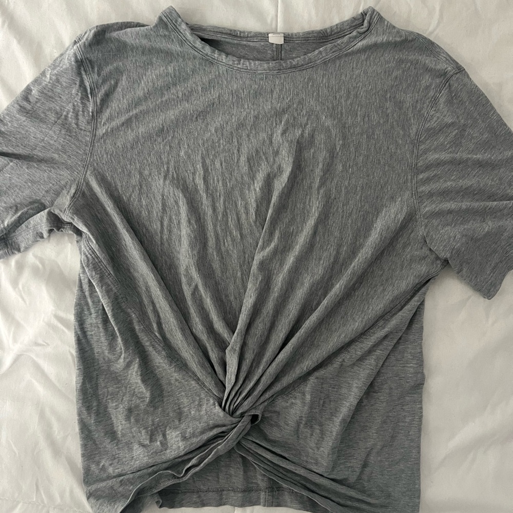 Lululemon knotted grey crop top